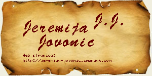 Jeremija Jovonić vizit kartica